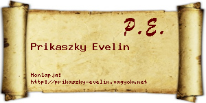 Prikaszky Evelin névjegykártya